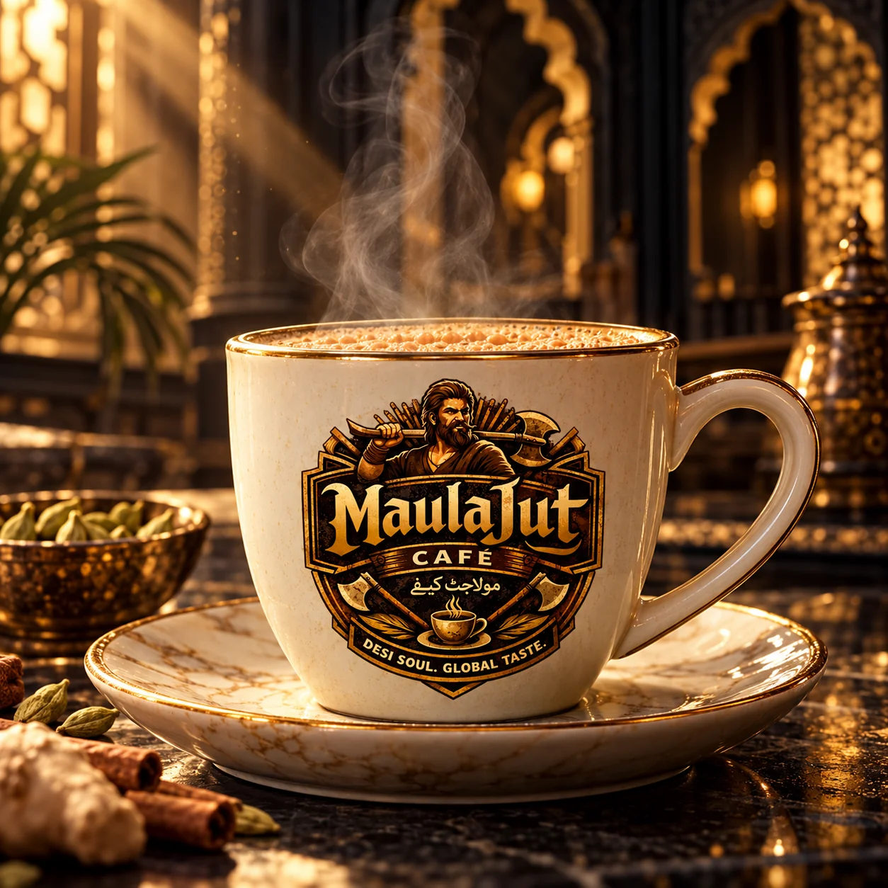cafe chai hero — AI-generated MaulaJut concept