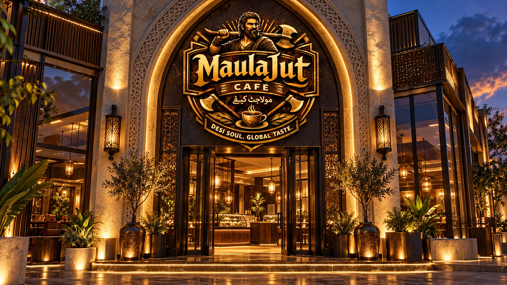 cafe gallery hero — AI-generated MaulaJut concept